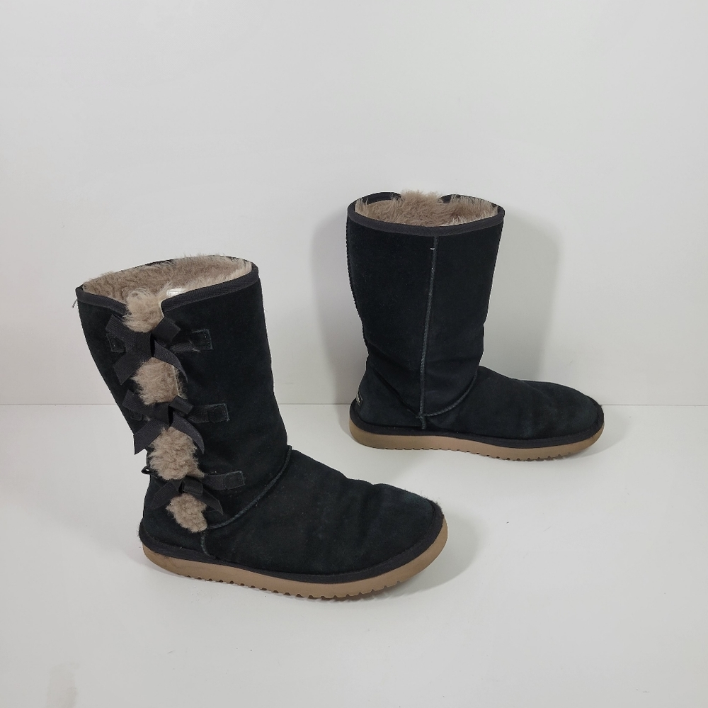 Koolaburra by UGG Black Suede Victoria Tall Boots Women Sz 10